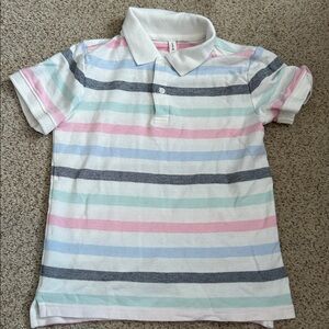Janie & Jack Striped Pique Polo Shirt, 8